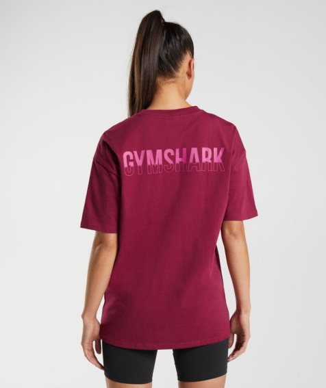 Koszulki Gymshark Fraction Oversized Damskie Fuksja | PL 637CIF